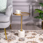 Metal Side Table Marble Base 35.6* 35.6*48.5 cm image number 0