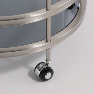 هومز عربة تقديم معدن بطابقين 90*50سم، فضي