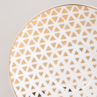 دلتي طقم فناجين قهوة تركي بورسلان لون ذهبي وأبيض 12 قطعة