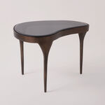 Homez metal side table metal with black glass 63*44*45 cm image number 0