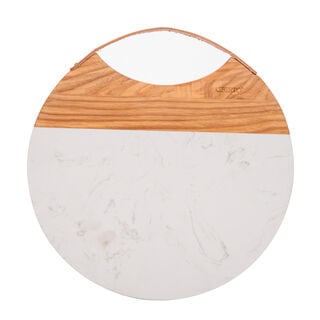 Alberto Marble Cutting And Serving Board With Wooden Hand