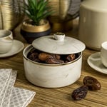 La Mesa beige marble date bowl with lid 13*9 cm image number 0