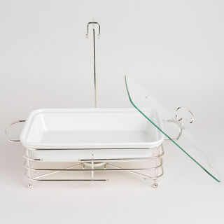 طبق تقديم مع سخّان مستطيل