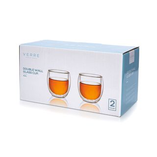 Arabic Coffee Cups Double Wall Glass 2 Pisces 