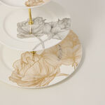 La Mesa Porcelain Cake Stand 3 Tiers Golden Garden image number 1