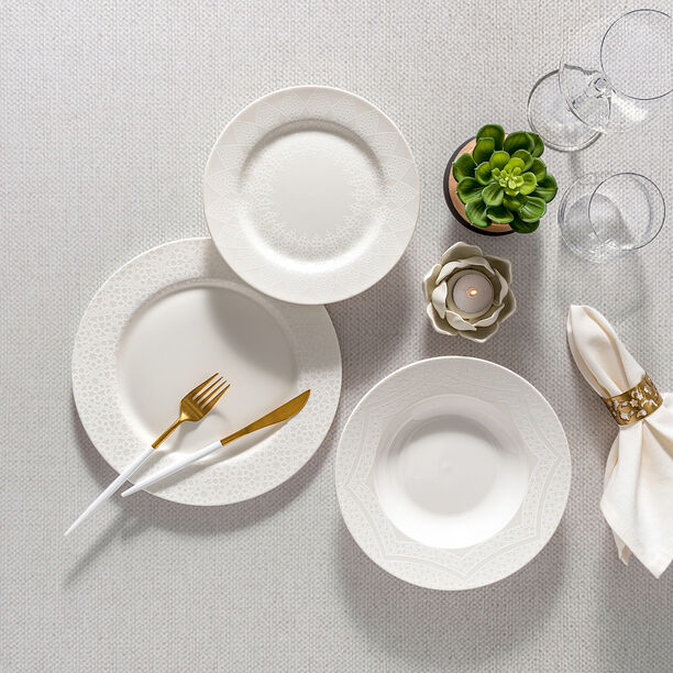 La Mesa white porcelain 18 pc dinner set image number 6