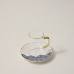 21 Pcs Porcelain Tea And Coffee Set Dark Blue image number 2