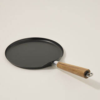 Alberto Non Stick Pancake Pan With Wood Handle Black