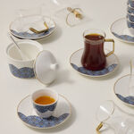 21 Pcs Porcelain Tea And Coffee Set Dark Blue image number 5