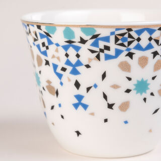 21 Pcs Porcelain Tea And Coffee Set Mosaic Blue