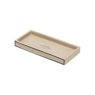 Homez beige and black ceramic bath tray