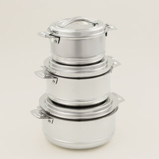 Maxima 3Pcs Stainless Steel Hotpot set
