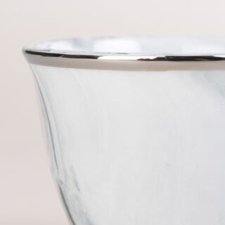 La Mesa 12 Pisces Marble Arabic Coffee Cups Silver