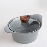 طقم أواني طهي جرانيت من البرتو 8 قطع جرانيت باللون الرمادي الفاتح image number 3