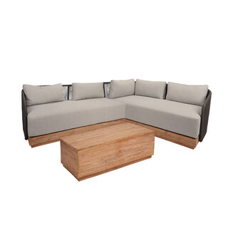 Lux L shaped patio set 2pcs, gray