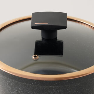 Alberto aluminum casserole with glass lid 6.7L, black