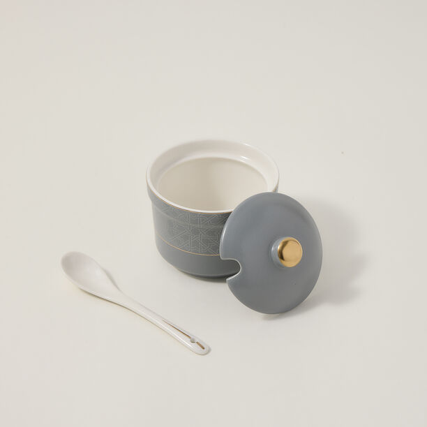 Zukhroof 28Pc Porcelain Tc Set Thumanya Gray Serve 6 image number 4