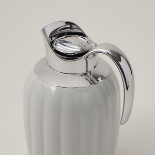 Dallaty pumpk steel vacuum flask grey & chrome 1L