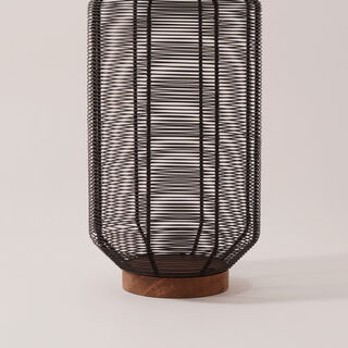 Homez metal and wood cage lantern, black 20*20*37 cm