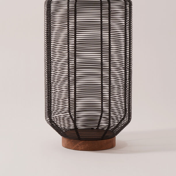 Homez metal and wood cage lantern, black 20*20*37 cm image number 2