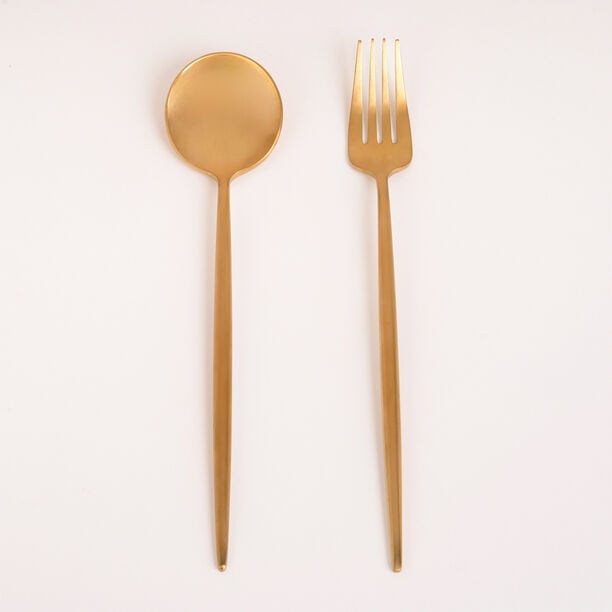 ROME 20PCS CUTLERY SET MATT GOLD MODERN SHAPE image number 2
