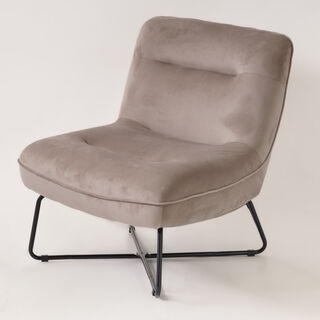 Cottage velvet grey chair 66*75*78cm