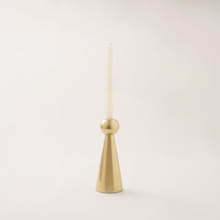 Metal candle holder 20*8cm in shiny gold