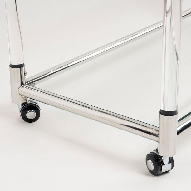 Trolley Sstell Acrylic Silver 3 Tier 80*40*80 cm image number 3