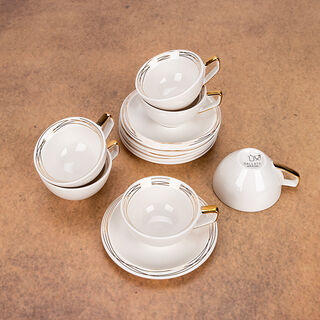 English Coffee Cups Set Gold 100 Ml