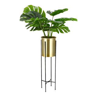 Planter Metal With Stand Small Pot Dia 19.7 Cm X Heiht With Stand 68.4 Cm