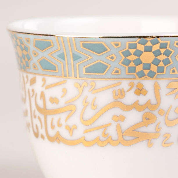 Dallaty white porcelain and glass Tea and coffee cups set 18 pcs image number 3
