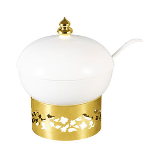 طبق تقديم مع حامل ذهبي ماجستيك من لاميسا