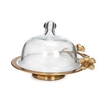 Cake Dome Sml White&Satin Gold image number 0