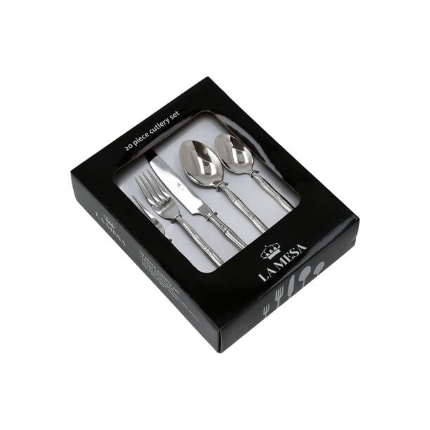 La Mesa silver stainless steel cutlery set 20 pc image number 1