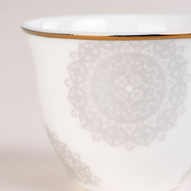 La Mesa white porcelain and glass tea and coffee cups set 18 pcs image number 3
