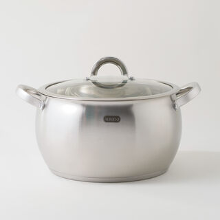 Alberto stainless steel pot with lid, silver 3.9L