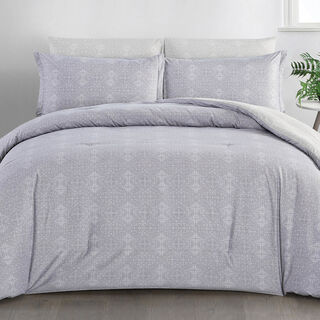 Cottage Microfiber Twin Comforter 4 Pcs Set, Grey, 220*160Cm