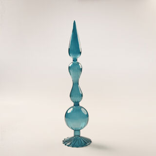 Homez Glass Ramadan Decorative Piece, Blue 10.5*10.5*60.5Cm