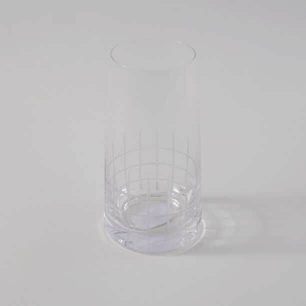 La Mesa 4 Pcs Highball Glass Set, Clear With Cutting Line 8*8*15 Cm image number 3
