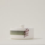 دلتي تمرية بورسلان أبيض مع غطاء 13*9 سم image number 0