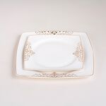 La Mesa gold bone porcelain dinner set 85 pcs image number 7