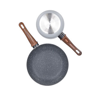Alberto grey frypan and saucepan set