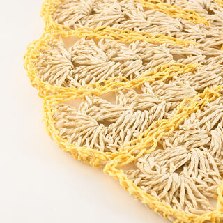 لا ميسا مفرش أطباق ورقي شكل الزهور 38سم، بيج