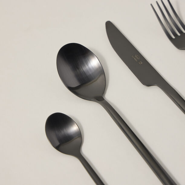 La Mesa matt black stainless steel cutlery set 16 pc image number 1