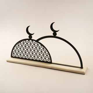 Homez Ramadan Decorative Domes With White Base, Black 27*9*50Cm