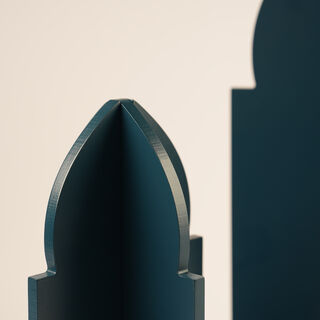 Homez Arched Wooden Ramadan Decorative Piece, Blue 35*14*14Cm