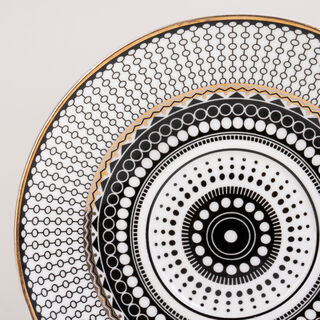 دلتي طقم فناجين قهوة تركي بورسلان أسود وأبيض 12 قطعة