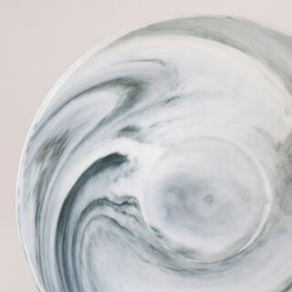 La Mesa Tea Cup & Saucer Set 12 Pieces Grey Marble With Gold