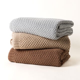 Boutique Blanche Loft 100% Cotton Knitted Throw Chocolate 130*180cm