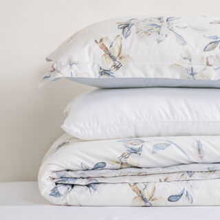Cottage border floral 3pc comforter super king blue 250*260cm